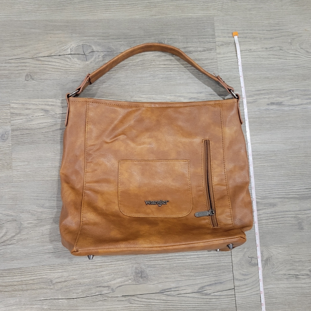 Wrangler Tan Leather Hobo Bag